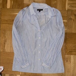 Blue Striped Button-Up Shirt